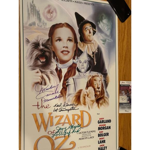 Wizard of Oz Movie Poster - Autographed by 4 Original Cast Members. - Picture 4 of 7